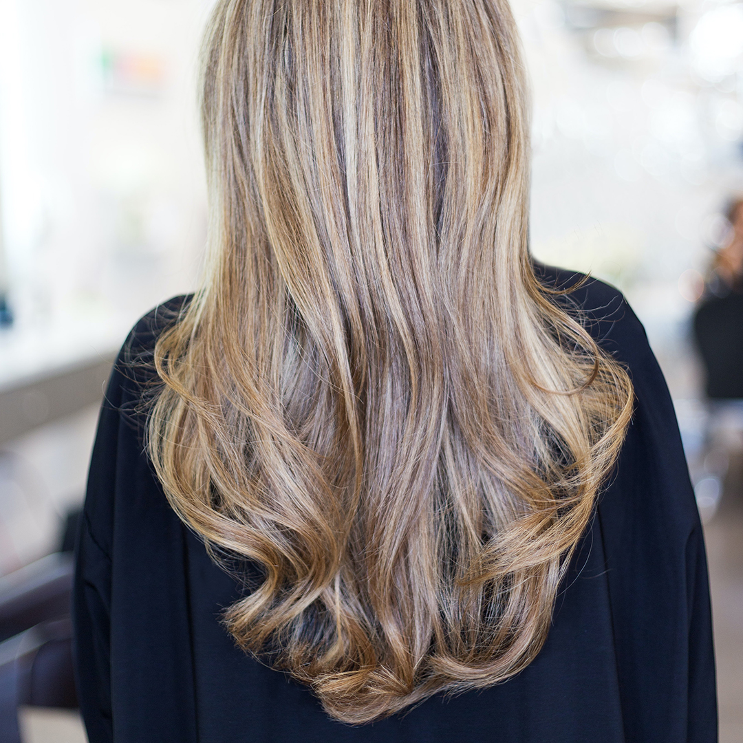 Woman with long blonde hair