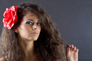 woman with hair extensions