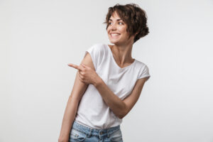 woman with short hair